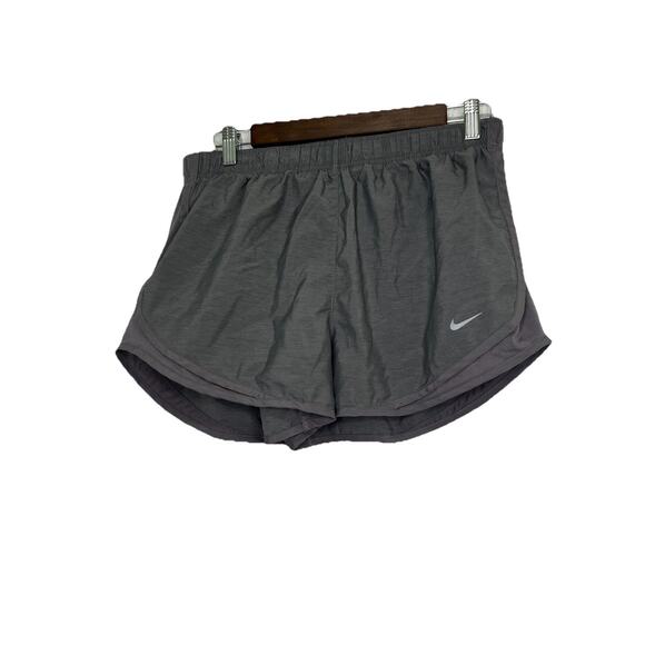Nike Dri-Fit Women’s Gray Running Athletic Shorts with Built-In Liner Size L - Picture 1 of 6